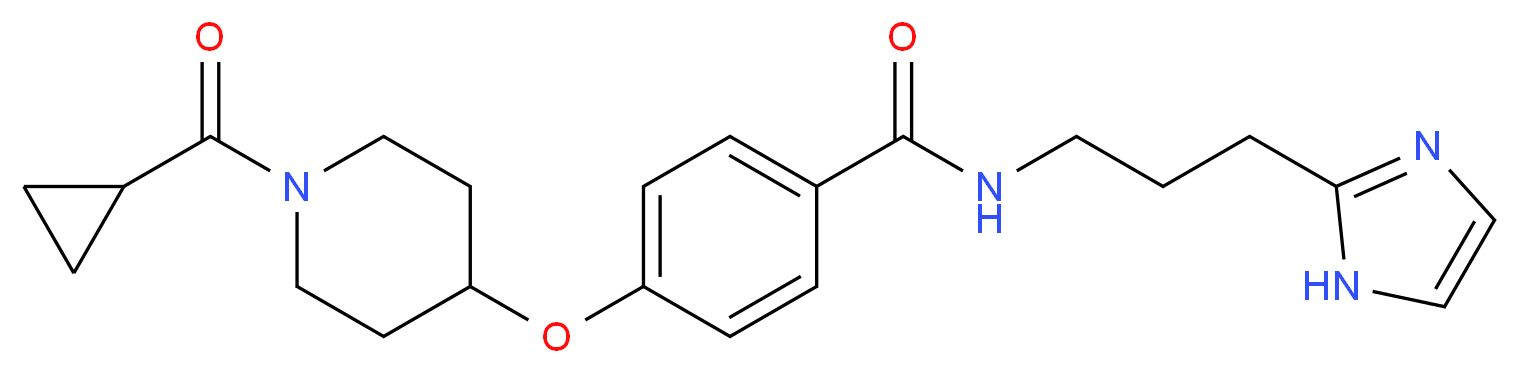 4-{[1-(cyclopropylcarbonyl)piperidin-4-yl]oxy}-N-[3-(1H-imidazol-2-yl)propyl]benzamide_分子结构_CAS_)