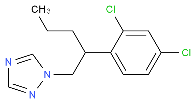 1-[2-(2,4-dichlorophenyl)pentyl]-1H-1,2,4-triazole_分子结构_CAS_66246-88-6