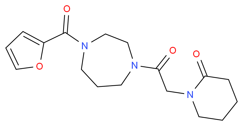 1-{2-[4-(2-furoyl)-1,4-diazepan-1-yl]-2-oxoethyl}piperidin-2-one_分子结构_CAS_)