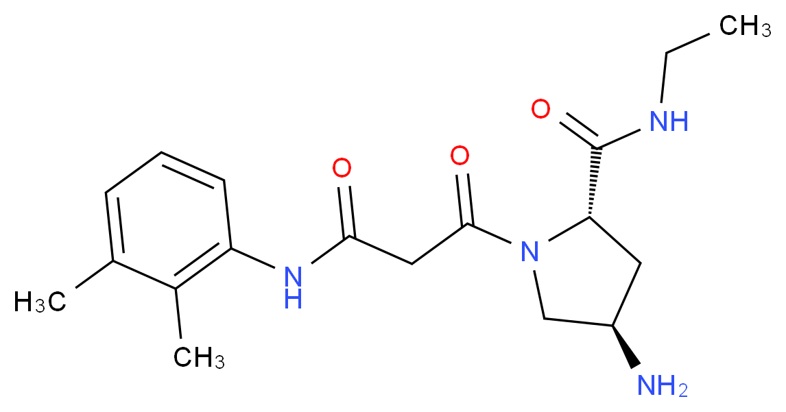 (4R)-4-amino-1-{3-[(2,3-dimethylphenyl)amino]-3-oxopropanoyl}-N-ethyl-L-prolinamide_分子结构_CAS_)