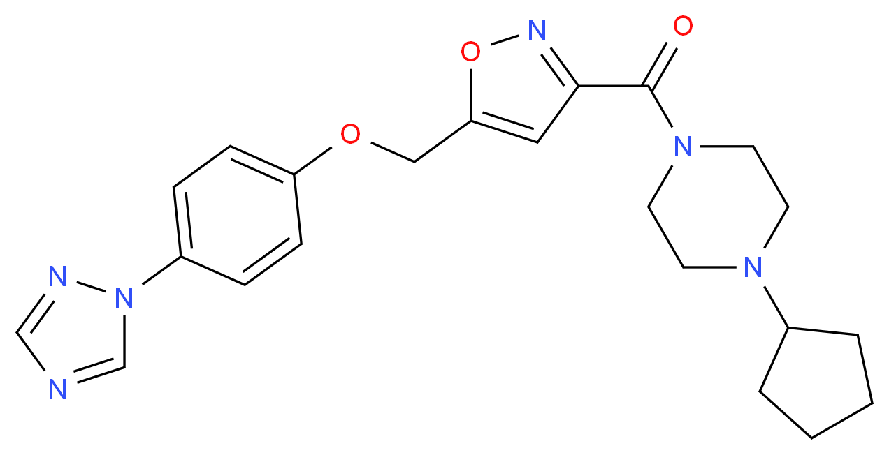 1-cyclopentyl-4-[(5-{[4-(1H-1,2,4-triazol-1-yl)phenoxy]methyl}-3-isoxazolyl)carbonyl]piperazine_分子结构_CAS_)