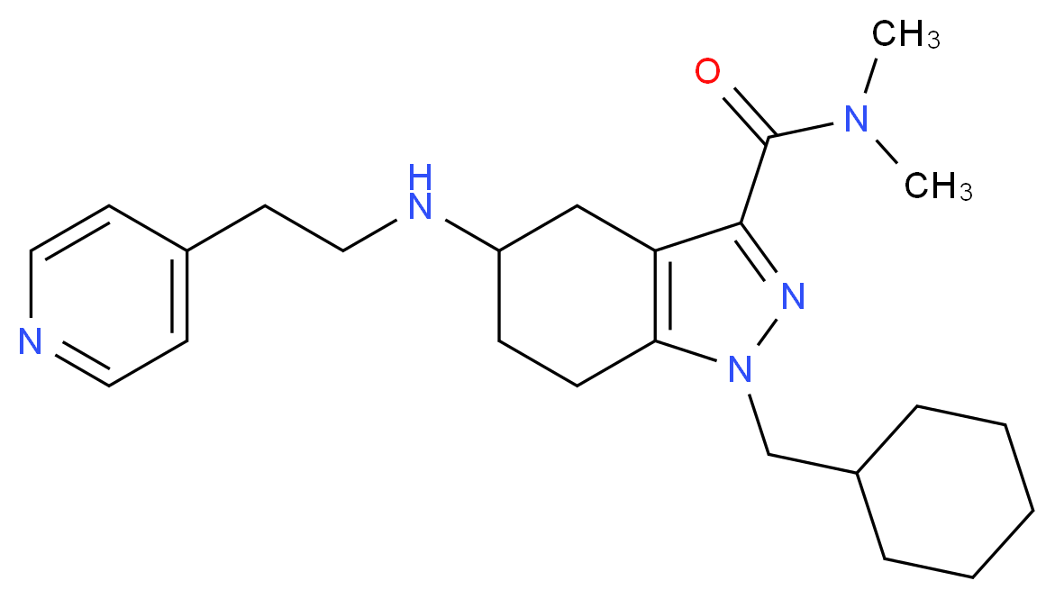 1-(cyclohexylmethyl)-N,N-dimethyl-5-{[2-(4-pyridinyl)ethyl]amino}-4,5,6,7-tetrahydro-1H-indazole-3-carboxamide_分子结构_CAS_)