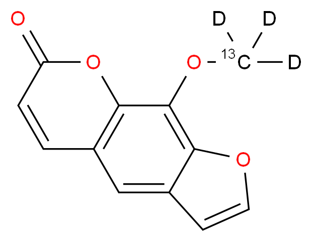 9-(<sup>1</sup><sup>3</sup>C,<sup>2</sup>H<sub>3</sub>)methoxy-7H-furo[3,2-g]chromen-7-one_分子结构_CAS_1246819-63-5