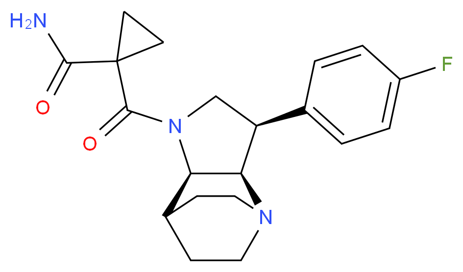 1-{[(3R*,3aR*,7aR*)-3-(4-fluorophenyl)hexahydro-4,7-ethanopyrrolo[3,2-b]pyridin-1(2H)-yl]carbonyl}cyclopropanecarboxamide_分子结构_CAS_)
