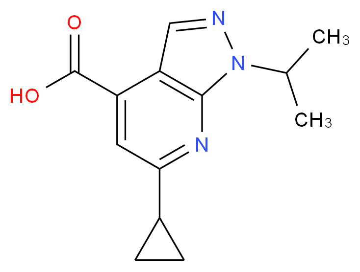 6-cyclopropyl-1-isopropyl-1H-pyrazolo[3,4-b]pyridine-4-carboxylic acid_分子结构_CAS_)
