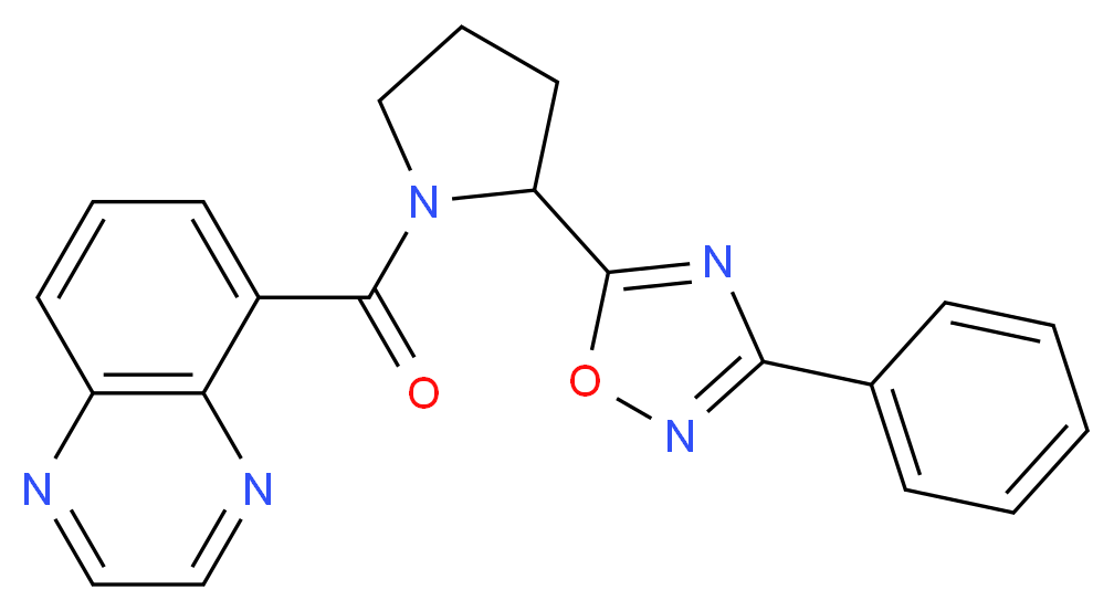 5-{[2-(3-phenyl-1,2,4-oxadiazol-5-yl)-1-pyrrolidinyl]carbonyl}quinoxaline_分子结构_CAS_)
