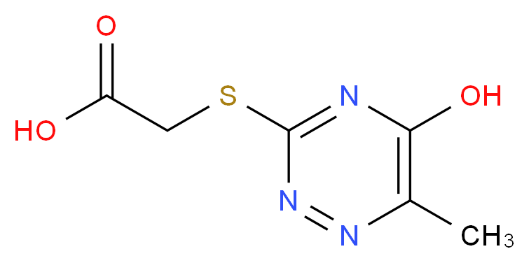 2-[(5-hydroxy-6-methyl-1,2,4-triazin-3-yl)sulfanyl]acetic acid_分子结构_CAS_1566-33-2