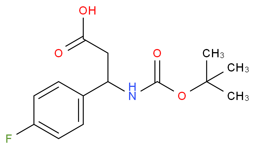 3-[(tert-butoxycarbonyl)amino]-3-(4-fluorophenyl)propanoic acid_分子结构_CAS_)