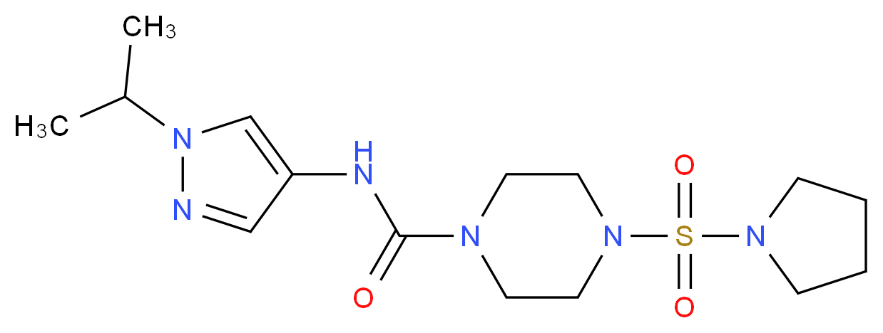 N-(1-isopropyl-1H-pyrazol-4-yl)-4-(pyrrolidin-1-ylsulfonyl)piperazine-1-carboxamide_分子结构_CAS_)