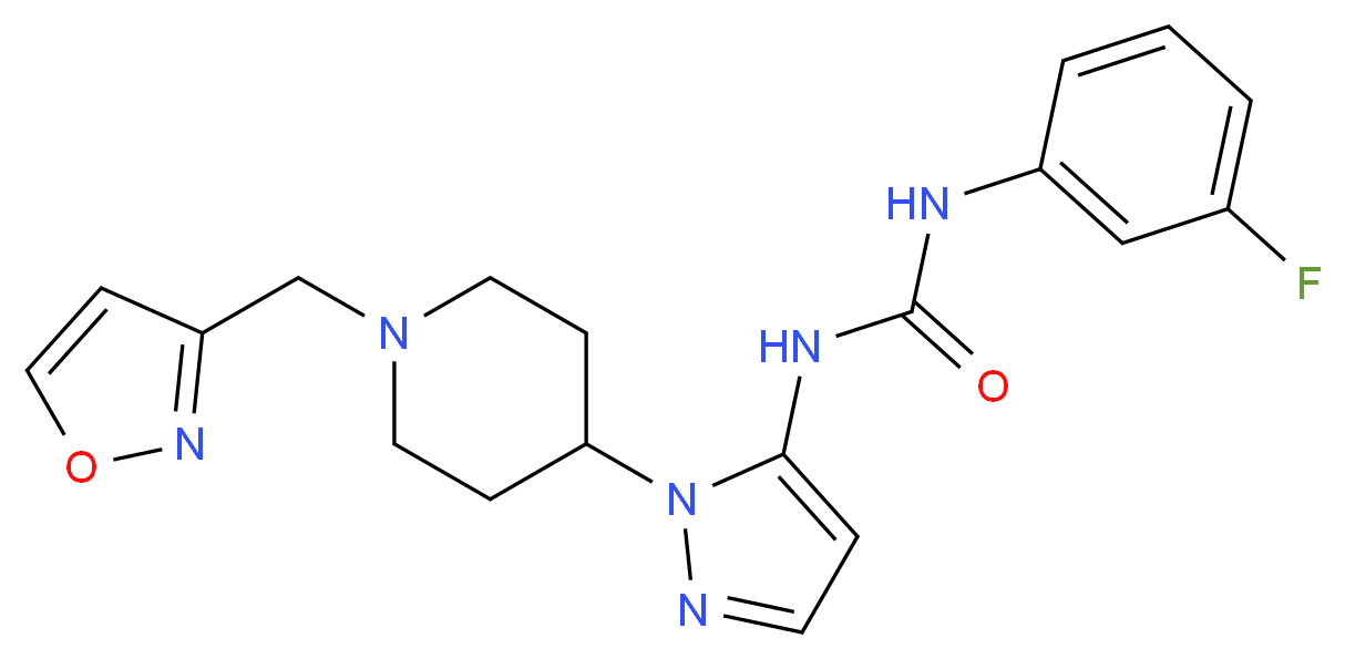 N-(3-fluorophenyl)-N'-{1-[1-(3-isoxazolylmethyl)-4-piperidinyl]-1H-pyrazol-5-yl}urea_分子结构_CAS_)