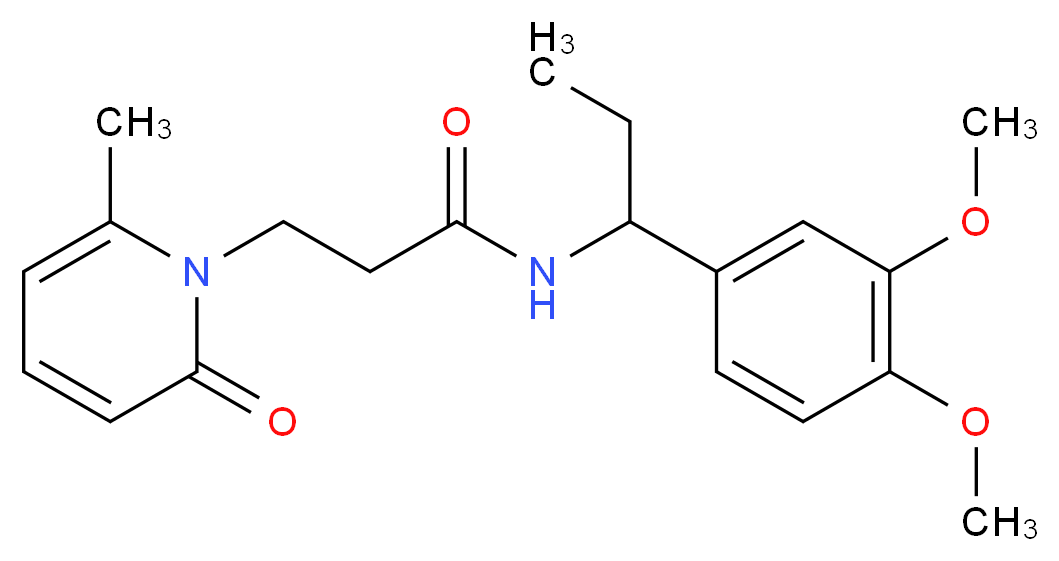 N-[1-(3,4-dimethoxyphenyl)propyl]-3-(6-methyl-2-oxopyridin-1(2H)-yl)propanamide_分子结构_CAS_)