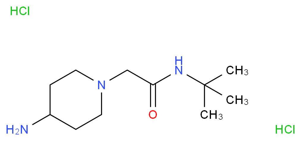 2-(4-Aminopiperidin-1-yl)-N-(tert-butyl)acetamide dihydrochloride_分子结构_CAS_)