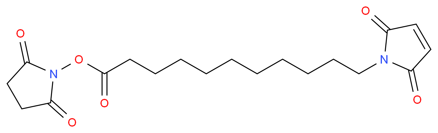 2,5-dioxopyrrolidin-1-yl 11-(2,5-dioxo-2,5-dihydro-1H-pyrrol-1-yl)undecanoate_分子结构_CAS_87981-04-2