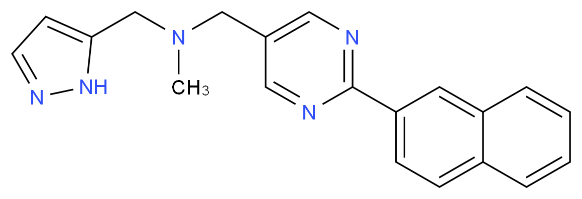 N-methyl-1-[2-(2-naphthyl)pyrimidin-5-yl]-N-(1H-pyrazol-5-ylmethyl)methanamine_分子结构_CAS_)