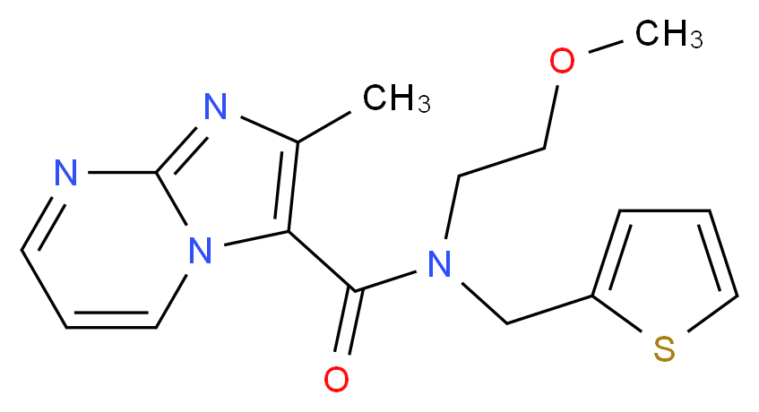 N-(2-methoxyethyl)-2-methyl-N-(2-thienylmethyl)imidazo[1,2-a]pyrimidine-3-carboxamide_分子结构_CAS_)