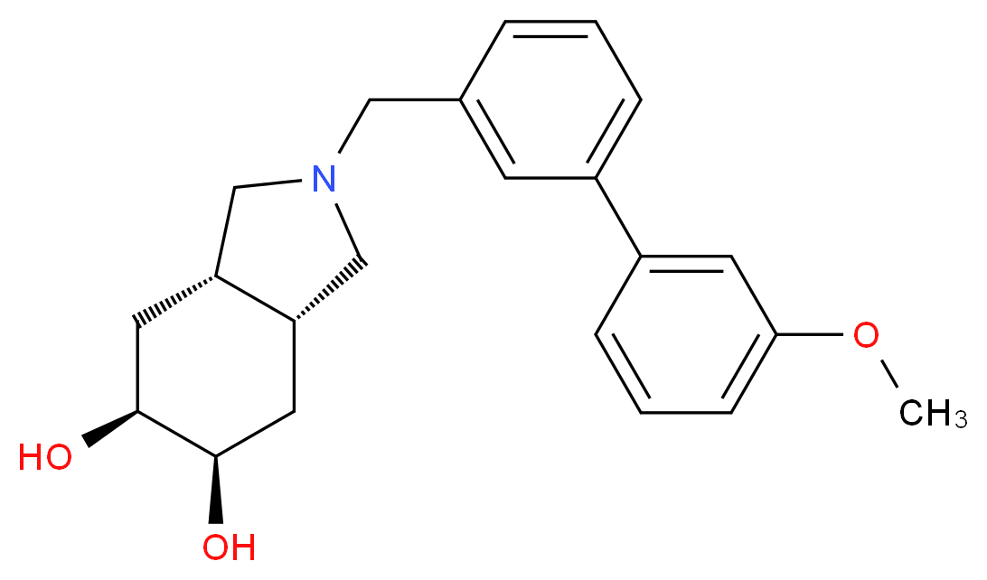 (3aR*,5R*,6S*,7aS*)-2-[(3'-methoxy-3-biphenylyl)methyl]octahydro-1H-isoindole-5,6-diol_分子结构_CAS_)