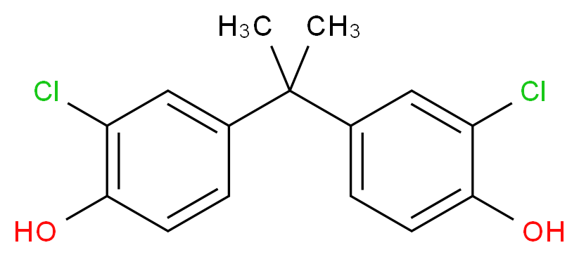 2-chloro-4-[2-(3-chloro-4-hydroxyphenyl)propan-2-yl]phenol_分子结构_CAS_79-98-1