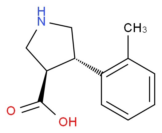 (3R,4S)-4-(2-methylphenyl)pyrrolidine-3-carboxylic acid_分子结构_CAS_1260617-28-4