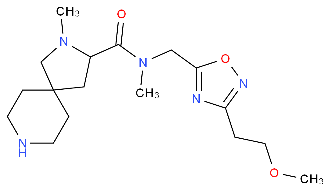 N-{[3-(2-methoxyethyl)-1,2,4-oxadiazol-5-yl]methyl}-N,2-dimethyl-2,8-diazaspiro[4.5]decane-3-carboxamide_分子结构_CAS_)