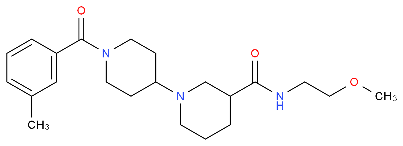 N-(2-methoxyethyl)-1'-(3-methylbenzoyl)-1,4'-bipiperidine-3-carboxamide_分子结构_CAS_)