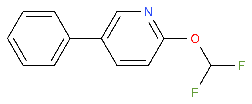 2-(difluoromethoxy)-5-phenylpyridine_分子结构_CAS_1214323-29-1