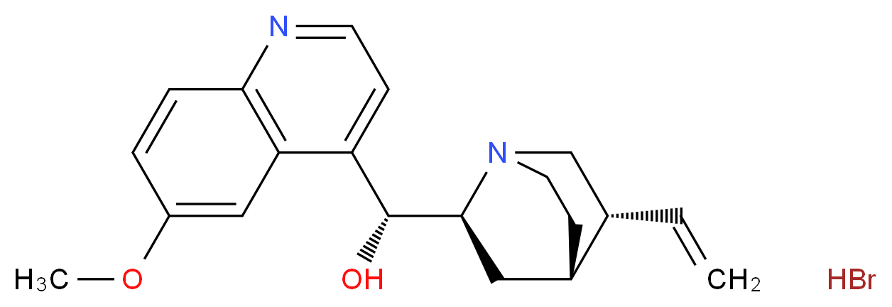 (R)-[(2S,4S,5R)-5-ethenyl-1-azabicyclo[2.2.2]octan-2-yl](6-methoxyquinolin-4-yl)methanol hydrobromide_分子结构_CAS_549-49-5