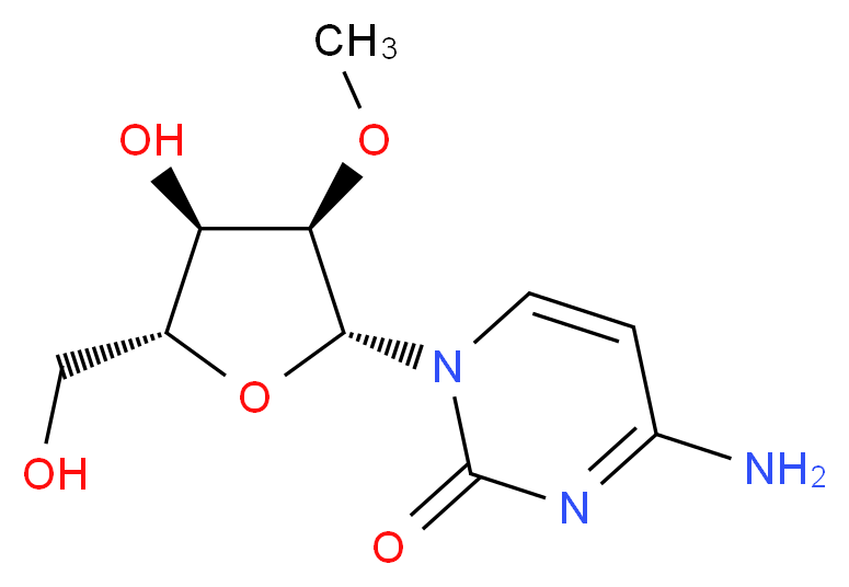 4-amino-1-[(2R,3R,4R,5R)-4-hydroxy-5-(hydroxymethyl)-3-methoxyoxolan-2-yl]-1,2-dihydropyrimidin-2-one_分子结构_CAS_2140-72-9