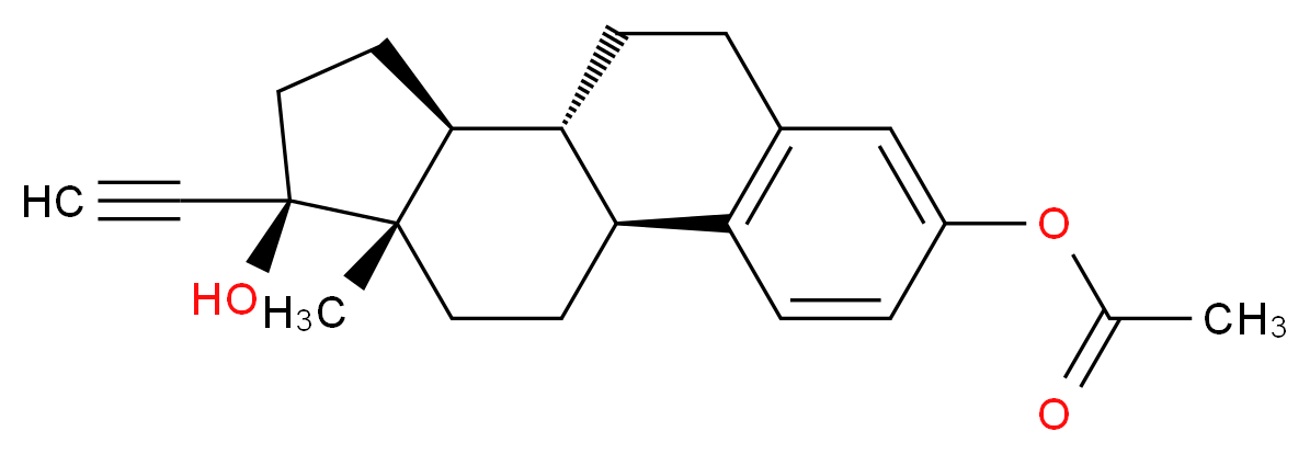 (1S,10R,11S,14R,15S)-14-ethynyl-14-hydroxy-15-methyltetracyclo[8.7.0.0<sup>2</sup>,<sup>7</sup>.0<sup>1</sup><sup>1</sup>,<sup>1</sup><sup>5</sup>]heptadeca-2(7),3,5-trien-5-yl acetate_分子结构_CAS_5779-47-5