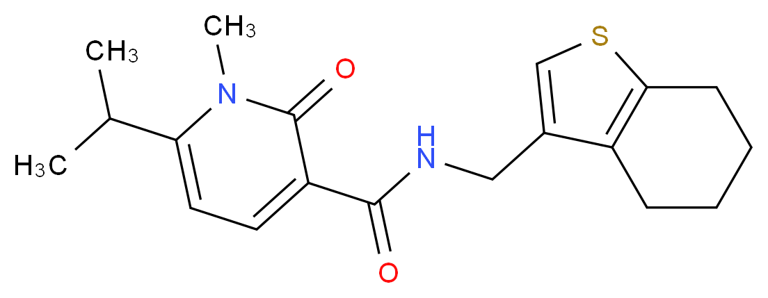 6-isopropyl-1-methyl-2-oxo-N-(4,5,6,7-tetrahydro-1-benzothien-3-ylmethyl)-1,2-dihydropyridine-3-carboxamide_分子结构_CAS_)