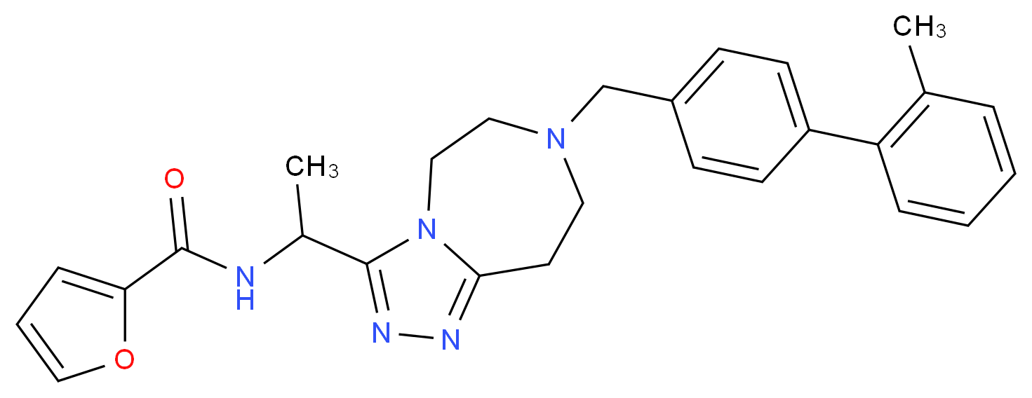 N-(1-{7-[(2'-methyl-4-biphenylyl)methyl]-6,7,8,9-tetrahydro-5H-[1,2,4]triazolo[4,3-d][1,4]diazepin-3-yl}ethyl)-2-furamide_分子结构_CAS_)