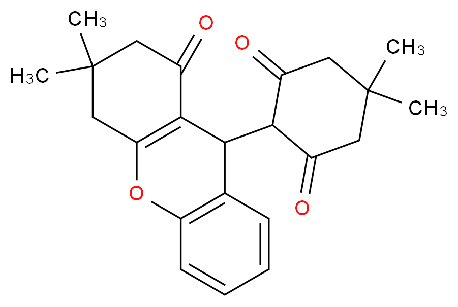 2-(3,3-dimethyl-1-oxo-2,3,4,9-tetrahydro-1H-xanthen-9-yl)-5,5-dimethylcyclohexane-1,3-dione_分子结构_CAS_6508-43-6