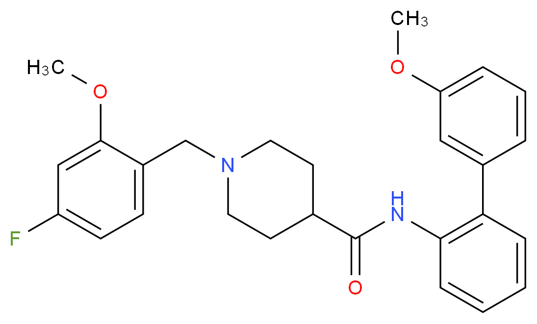 1-(4-fluoro-2-methoxybenzyl)-N-(3'-methoxy-2-biphenylyl)-4-piperidinecarboxamide_分子结构_CAS_)