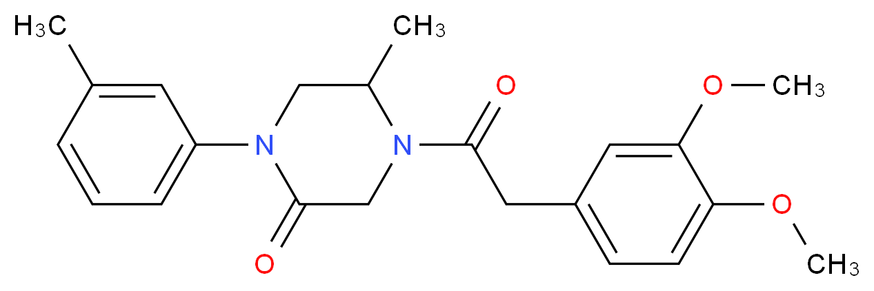 4-[(3,4-dimethoxyphenyl)acetyl]-5-methyl-1-(3-methylphenyl)-2-piperazinone_分子结构_CAS_)
