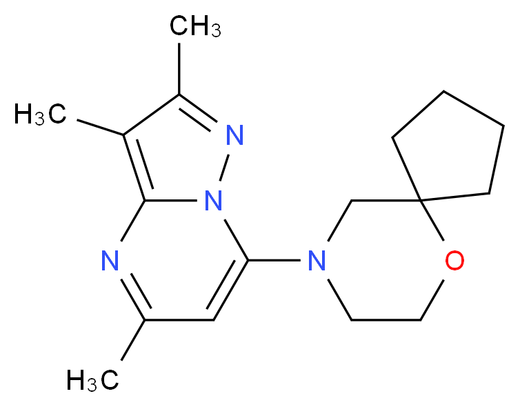 9-(2,3,5-trimethylpyrazolo[1,5-a]pyrimidin-7-yl)-6-oxa-9-azaspiro[4.5]decane_分子结构_CAS_)
