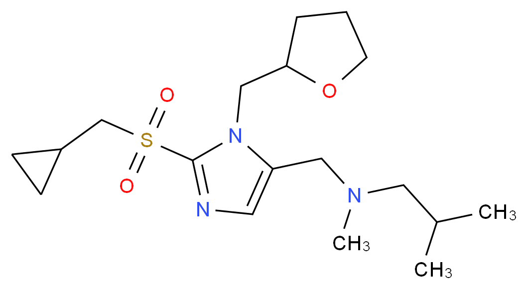 N-{[2-[(cyclopropylmethyl)sulfonyl]-1-(tetrahydro-2-furanylmethyl)-1H-imidazol-5-yl]methyl}-N,2-dimethyl-1-propanamine_分子结构_CAS_)
