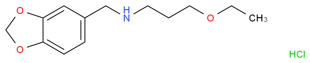 Benzo[1,3]dioxol-5-ylmethyl-(3-ethoxy-propyl)-amine hydrochloride_分子结构_CAS_)
