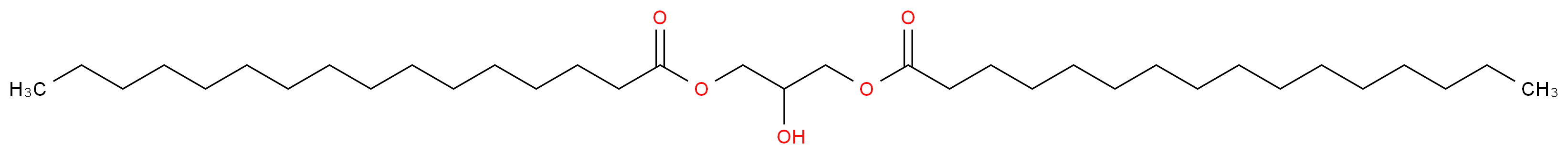 3-(hexadecanoyloxy)-2-hydroxypropyl hexadecanoate_分子结构_CAS_502-52-3