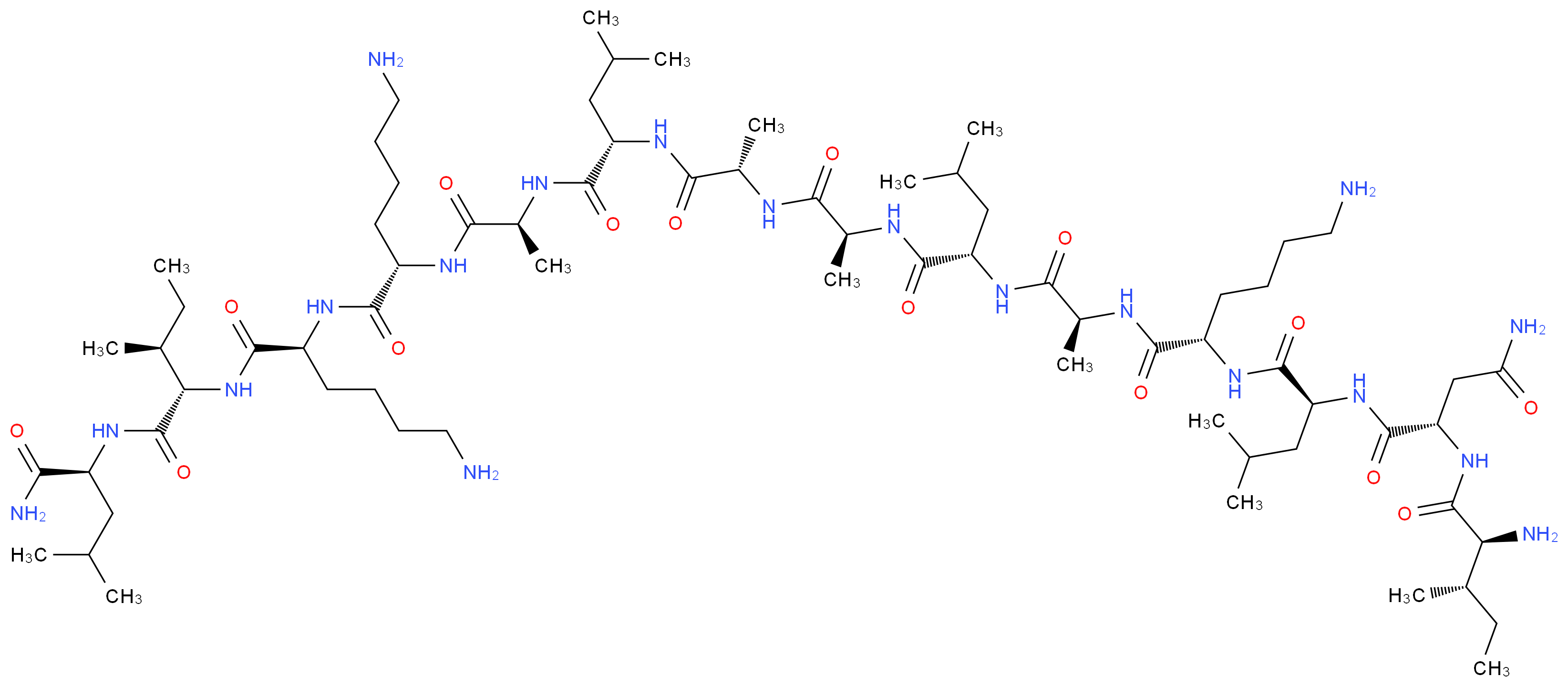 (2S)-N-[(1S)-1-{[(1S)-5-amino-1-{[(1S)-1-{[(1S)-1-{[(1S)-1-{[(1S)-1-{[(1S)-1-{[(1S)-1-{[(1S)-5-amino-1-{[(1S)-5-amino-1-{[(1S,2S)-1-{[(1S)-1-carbamoyl-3-methylbutyl]carbamoyl}-2-methylbutyl]carbamoyl}pentyl]carbamoyl}pentyl]carbamoyl}ethyl]carbamoyl}-3-methylbutyl]carbamoyl}ethyl]carbamoyl}ethyl]carbamoyl}-3-methylbutyl]carbamoyl}ethyl]carbamoyl}pentyl]carbamoyl}-3-methylbutyl]-2-[(2S,3S)-2-amino-3-methylpentanamido]butanediamide_分子结构_CAS_72093-21-1