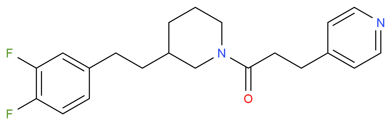 4-(3-{3-[2-(3,4-difluorophenyl)ethyl]-1-piperidinyl}-3-oxopropyl)pyridine_分子结构_CAS_)