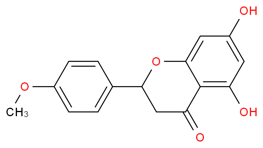 5,7-dihydroxy-2-(4-methoxyphenyl)-3,4-dihydro-2H-1-benzopyran-4-one_分子结构_CAS_480-43-3