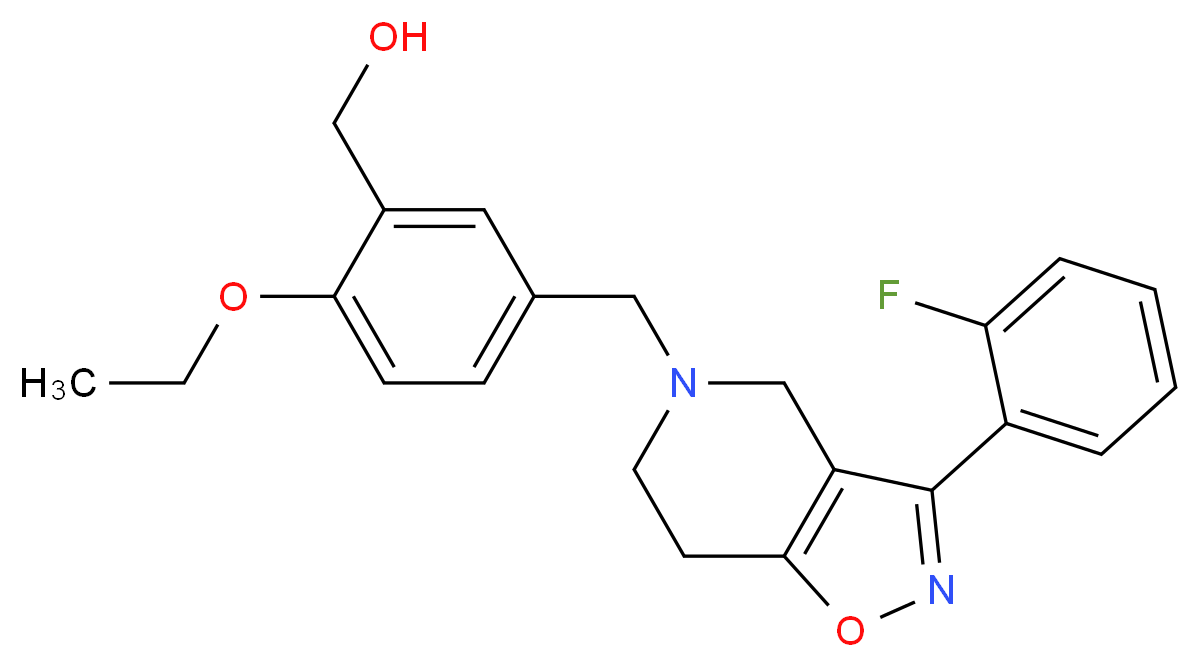 (2-ethoxy-5-{[3-(2-fluorophenyl)-6,7-dihydroisoxazolo[4,5-c]pyridin-5(4H)-yl]methyl}phenyl)methanol_分子结构_CAS_)
