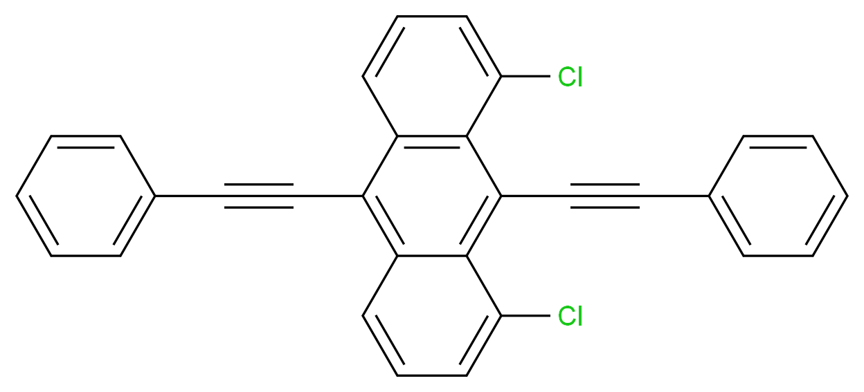 1,8-二氯-9,10-二苯乙炔基蒽_分子结构_CAS_51749-83-8)