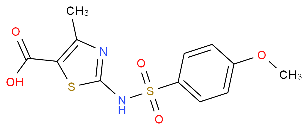 2-(4-methoxybenzenesulfonamido)-4-methyl-1,3-thiazole-5-carboxylic acid_分子结构_CAS_951921-91-8