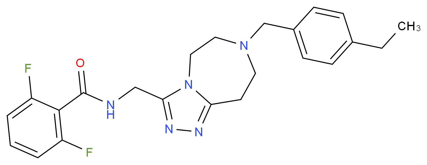 N-{[7-(4-ethylbenzyl)-6,7,8,9-tetrahydro-5H-[1,2,4]triazolo[4,3-d][1,4]diazepin-3-yl]methyl}-2,6-difluorobenzamide_分子结构_CAS_)