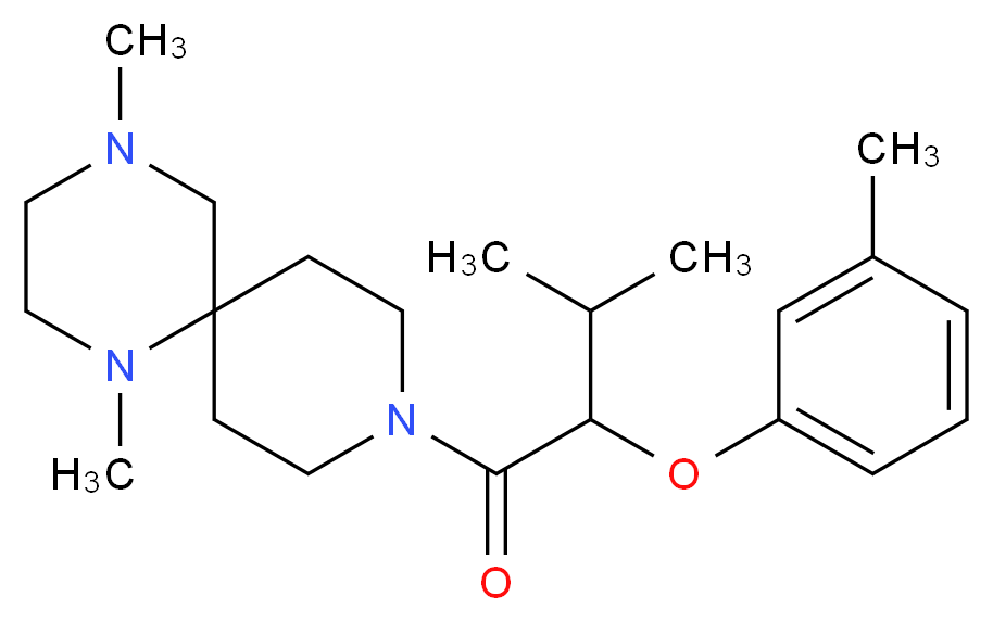 1,4-dimethyl-9-[3-methyl-2-(3-methylphenoxy)butanoyl]-1,4,9-triazaspiro[5.5]undecane_分子结构_CAS_)