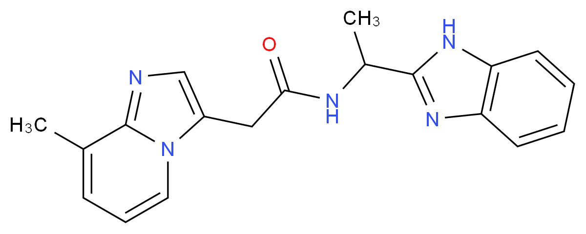 N-[1-(1H-benzimidazol-2-yl)ethyl]-2-(8-methylimidazo[1,2-a]pyridin-3-yl)acetamide_分子结构_CAS_)