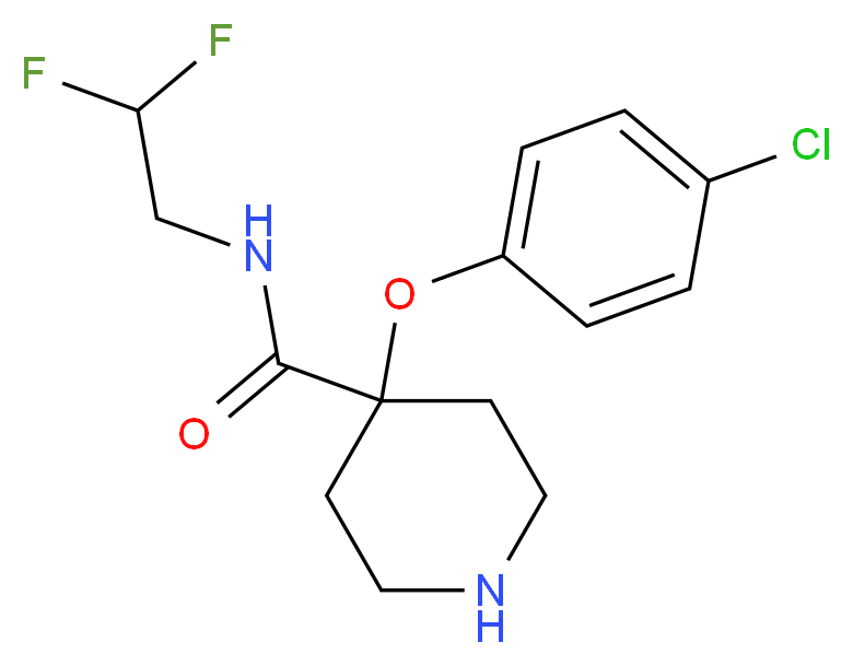 4-(4-chlorophenoxy)-N-(2,2-difluoroethyl)piperidine-4-carboxamide_分子结构_CAS_)