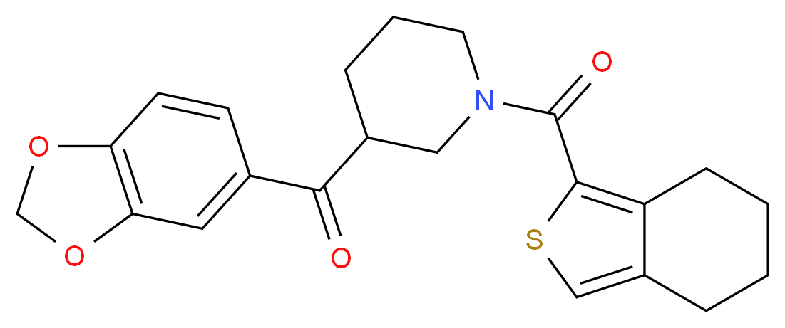 1,3-benzodioxol-5-yl[1-(4,5,6,7-tetrahydro-2-benzothien-1-ylcarbonyl)-3-piperidinyl]methanone_分子结构_CAS_)