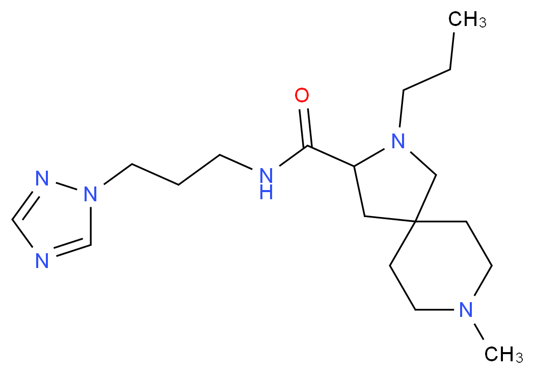8-methyl-2-propyl-N-[3-(1H-1,2,4-triazol-1-yl)propyl]-2,8-diazaspiro[4.5]decane-3-carboxamide_分子结构_CAS_)