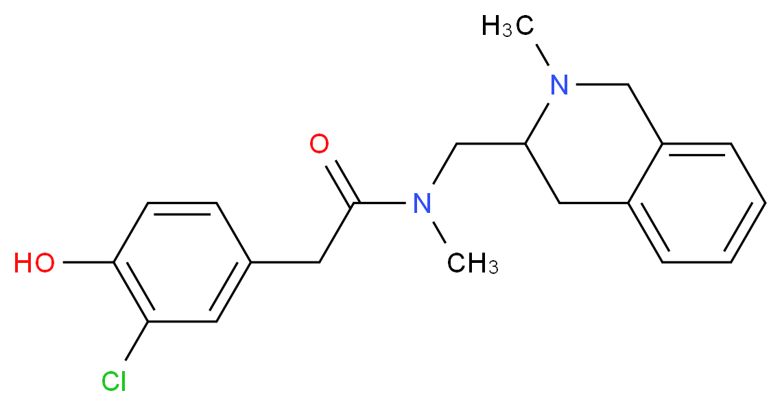2-(3-chloro-4-hydroxyphenyl)-N-methyl-N-[(2-methyl-1,2,3,4-tetrahydro-3-isoquinolinyl)methyl]acetamide_分子结构_CAS_)